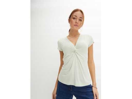 B.P.C miętowa bluzka t-shirt ze splotem 44/46.