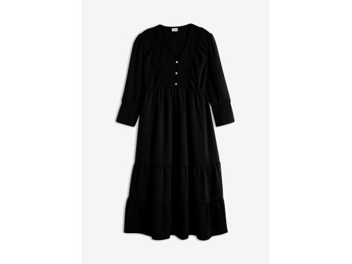 B.P.C szeroka sukienka z falban czarna 42.