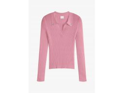 B.P.C sweter dzianinowy prążkowany z kołnierzykiem z cyrkoniami 40/42.