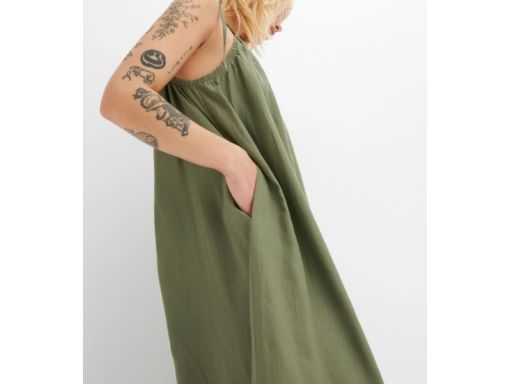 B.P.C kombinezon lniany oliwkowy luźny 38.