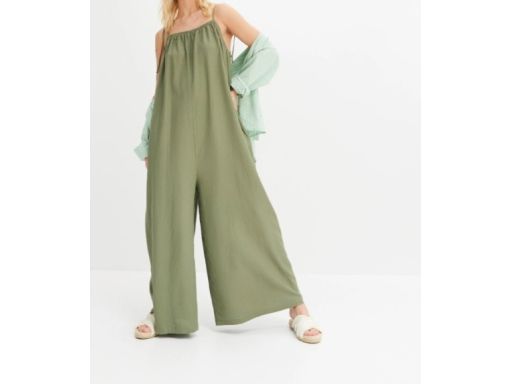 B.P.C kombinezon lniany oliwkowy luźny 38.