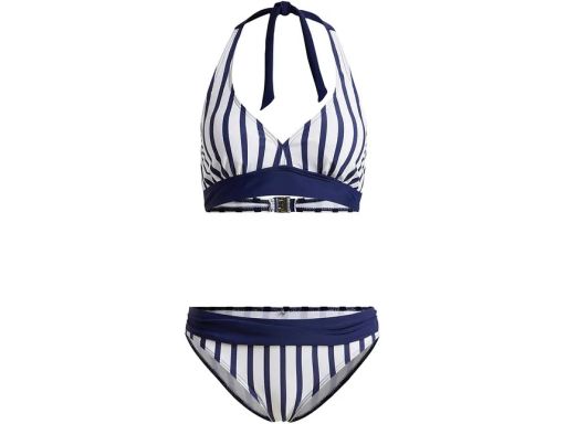 B.P.C bikini w paski biało-granatowe 50.
