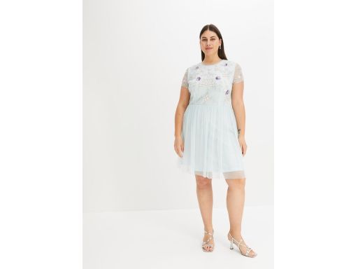 B.P.C siateczkowa sukienka z aplikacją z koralików 44.