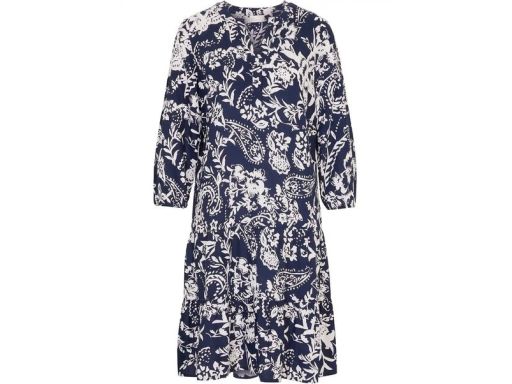 B.P.C sukienka granatowa w białe wzory z wiskozy 52.