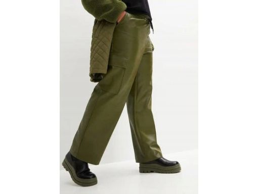 B.P.C spodnie khaki, luźne eko skóra r.52