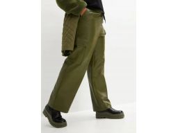 B.P.C spodnie khaki, luźne eko skóra r.52