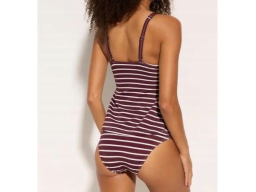 B.P.C tankini bordowe w białe paski wysoki stan r.52