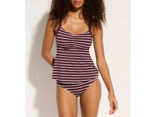 B.P.C tankini bordowe w białe paski wysoki stan r.52
