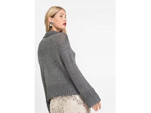 B.P.C sweter ze srebrną nitką i kołnierzykiem r.44/46