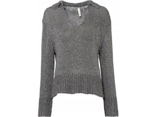 B.P.C sweter ze srebrną nitką i kołnierzykiem r.44/46