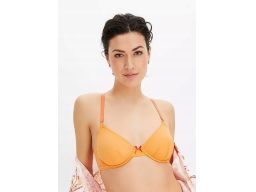 B.P.C biustonosz pomarańczowy miękki, siateczkowy na fiszbinie 90B.