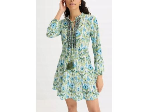 B.P.C sukienka boho we wzory z troczkami ^44/46