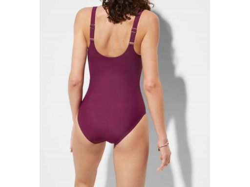 B.P.C kostium jednoczęściowy jagodowy z marszczeniami 40.