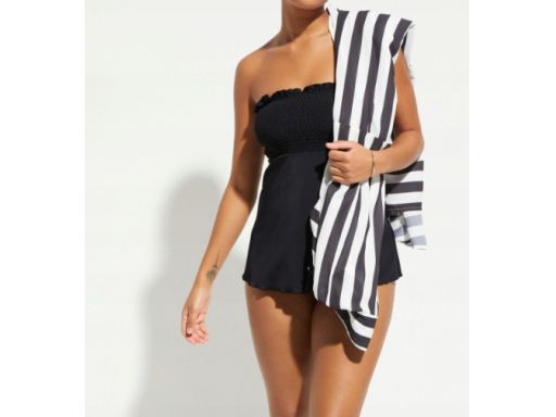 B.P.C tankini czarne marszczone z figami 44.