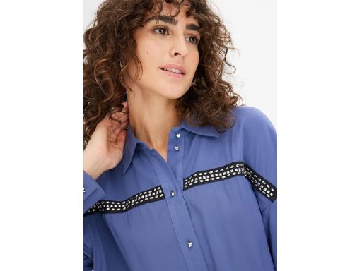 B.P.C sukienka szmizjerka niebieska z nitami i paskiem r.46