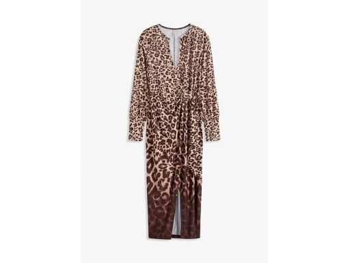 B.P.C sukienka długa w cętki kopertowa z ozdobą r.40/42