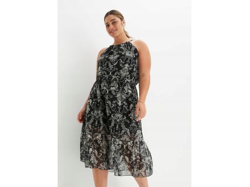 B.P.C sukienka siatkowa midi nadruk 44/46.