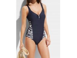 B.P.C kostium kąpielowy granatowy ze wstawkami po bokach 42.
