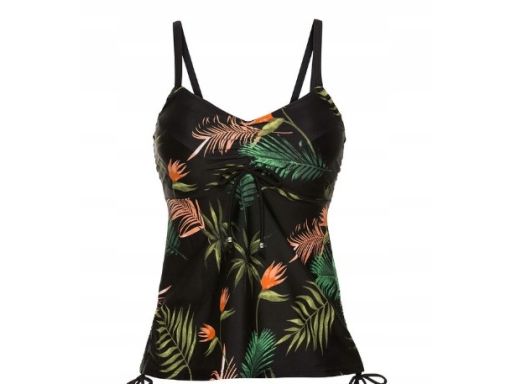 B.P.C top tankini z fiszbinami czarny we wzory r.42(80C)