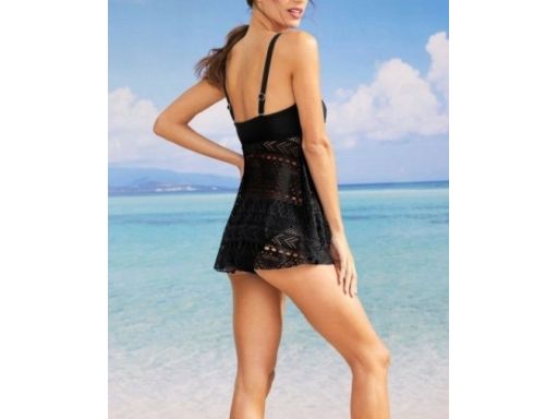 B.P.C granatowe tankini zwiewne ażurowe r.36