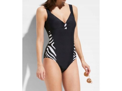 B.P.C kostium jednoczęściowy czarny wzór zebry r.42