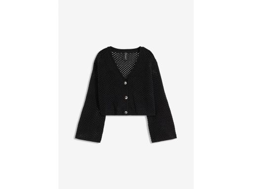 B.P.C sweter ażurowy czarny krótki ^48/50