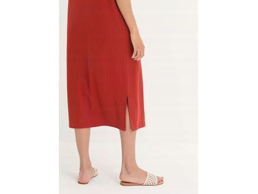 B.P.C sukienka prosta prążkowana miedziana ^44/46