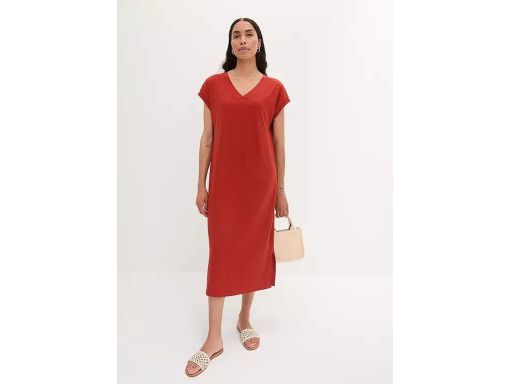 B.P.C sukienka prosta prążkowana miedziana ^44/46