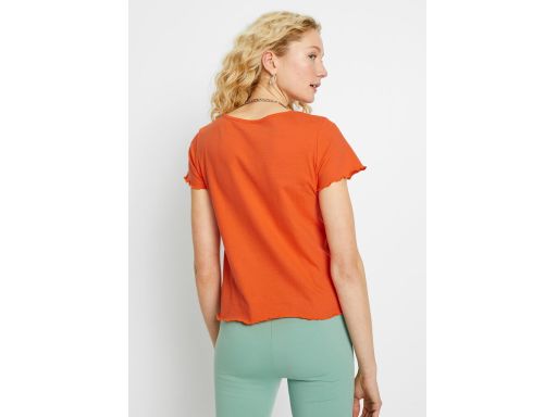 B.P.C t-shirt pomarańczowy z białym napisem 44/46.
