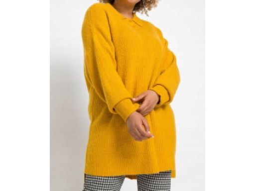 B.P.C długi sweter miodowy/musztardowy r.44/46