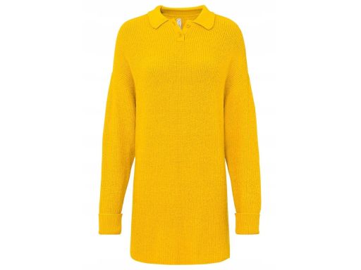 B.P.C długi sweter miodowy/musztardowy r.44/46
