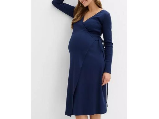 B.P.C sukienka ciążowa i do karmienia granatowa kopertowa 40/42 .