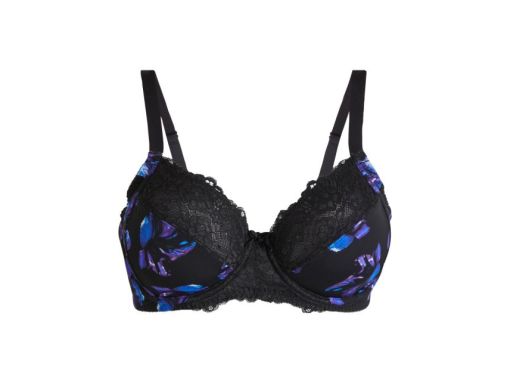 B.P.C biustonosz miękki z fiszbinami czarny nadruk 95C.