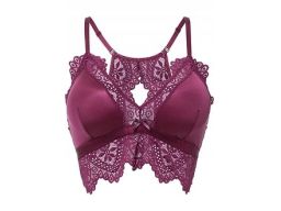 B.P.C biustonosz bordowy z koronką modny 42.