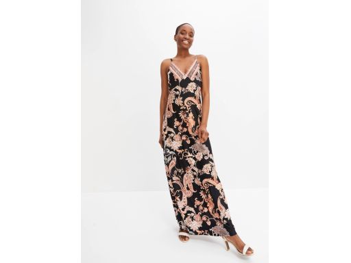 B.P.C sukienka długa maxi z nadrukiem na cienkie ramiączka ^36/38
