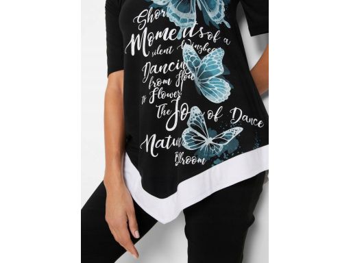 B.P.C bluzka asymetryczna z nadrukiem odkryte ramiona r.44/46