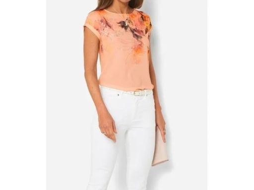 B.P.C bluzka brzoskwiniowa z nadrukiem ^56/58