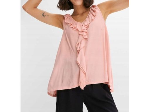 B.P.C top różowy z żabotem modny ^40/42