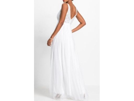 B.P.C suknia ślubna z aplikacją z perełek 40