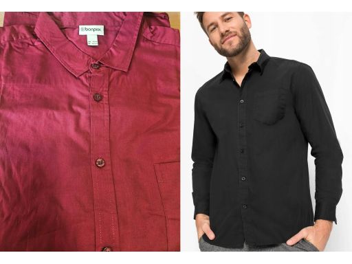 B.P.C męska koszula BORDOWA klasyczna 47/48