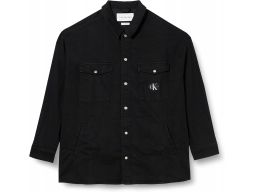 Calvin Klein Jeans męska kurtka koszulowa czarna jeansowa 4XL