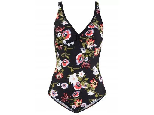 B.P.C kostium kąpielowy shape czarny w kolorowe kwiaty r.42