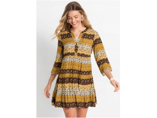 B.P.C. sukienka wzorzysta marszczenia r.40