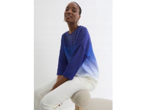 B.P.C bluzka szyfon ombre z cyrkoniami prześwitująca r.36