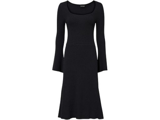 B.P.C sukienka dzianinowa midi czarna z szerokimi rękawami 36/38.