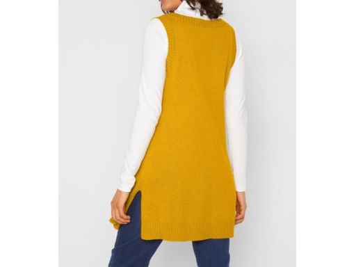 B.P.C długa kamizelka musztardowa 40/42.