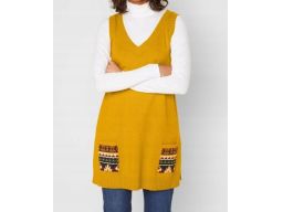 B.P.C długa kamizelka musztardowa 40/42.