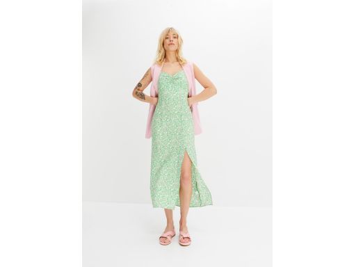 B.P.C sukienka midi z rozcięciem we wzorki r.42