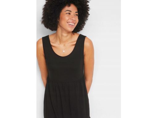 B.P.C czarna sukienka z bawełny z ozdobnymi paseczkami 36/38.