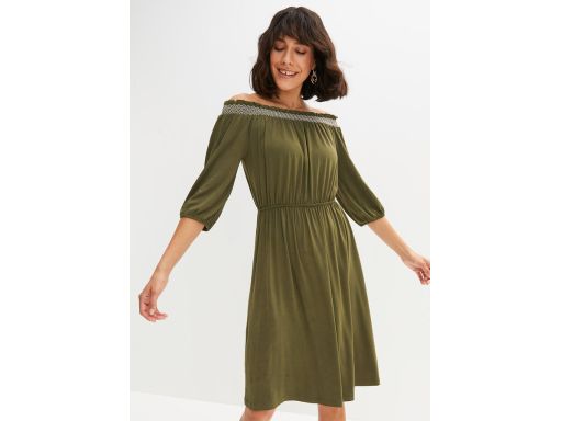 B.P.C zielona sukienka carmen r.36/38